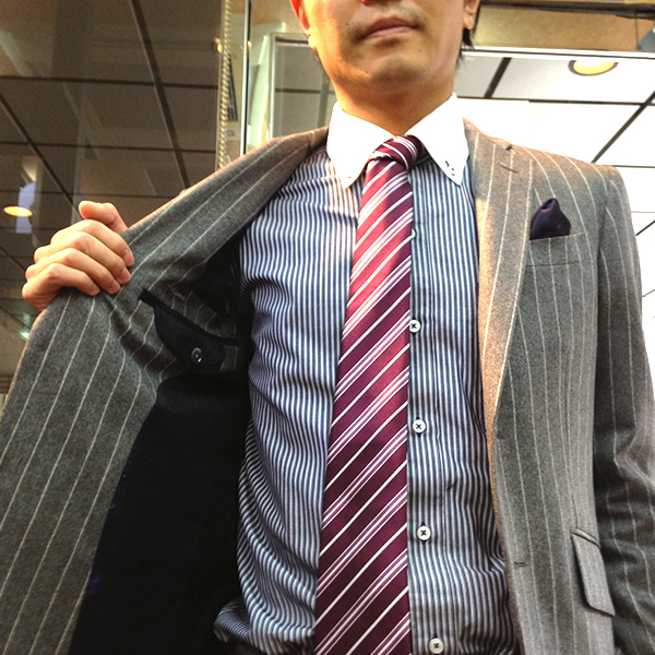 エルメネジルド・ゼニア］チョークストライプのオーダースーツのご紹介