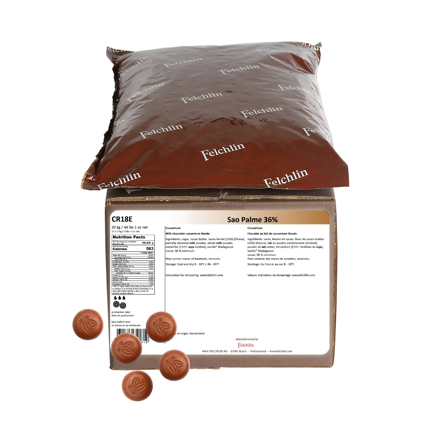 フェルクリン サオパルメ36％ミルク 500g : チョコレート | スモール