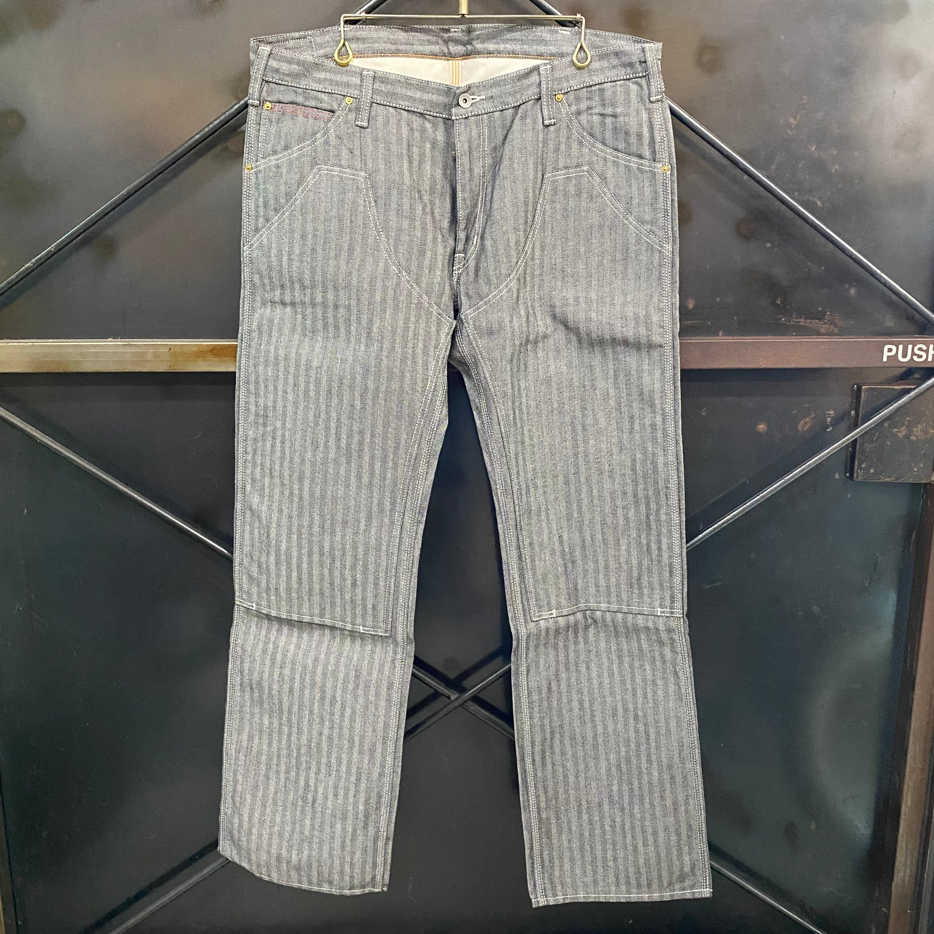 IRON HEART/アイアンハート10.5ozヘリンボン ダブルニーロガージーンズ