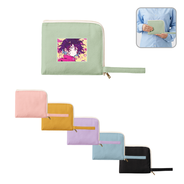 オリジナル キャンバスL字ファスナーフラットポーチ(S)【最安値286円