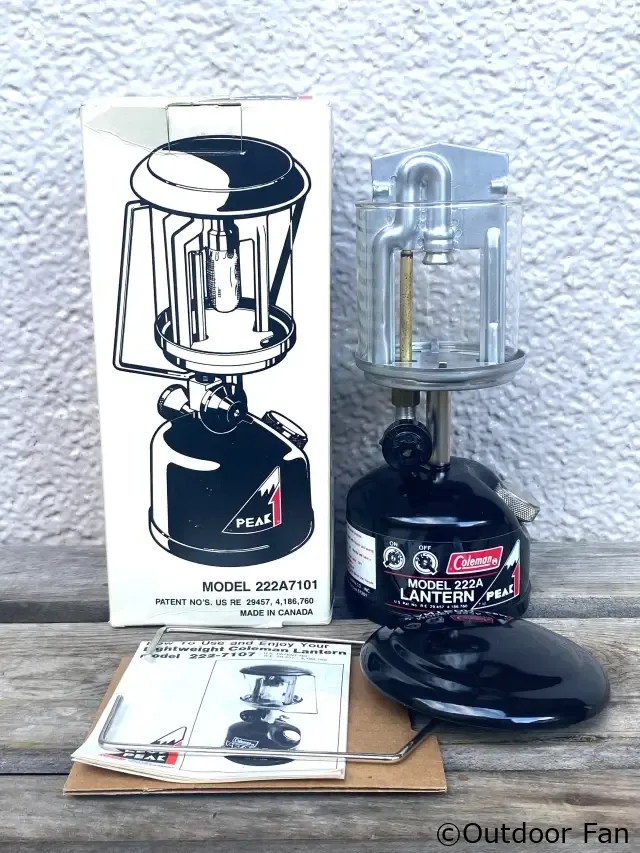 未点火元箱入り】コールマン 222A 黒 1/85製 NOS ピークワンランタン