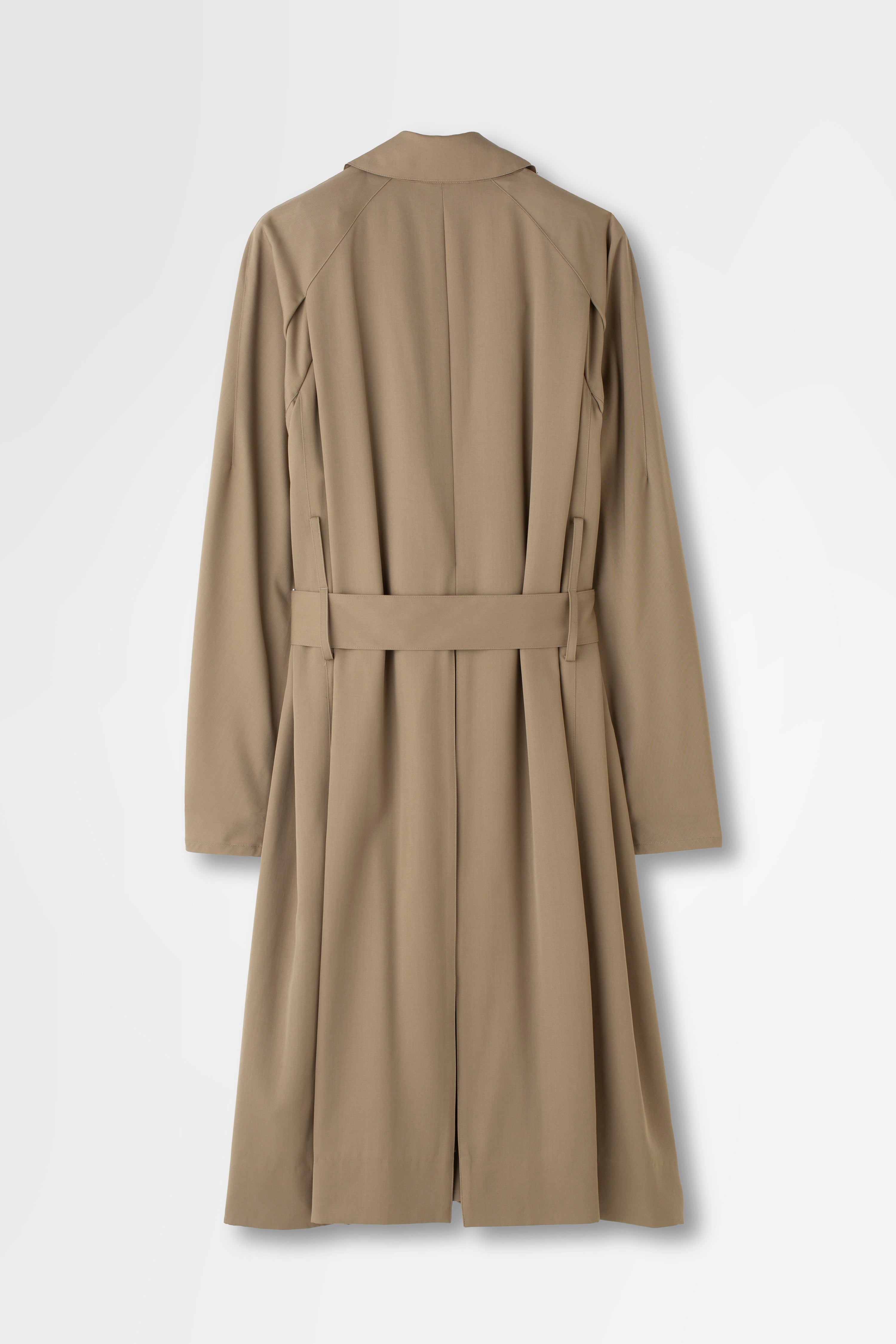Wool Gabardine Trench Coat in Beige – OVERCOAT