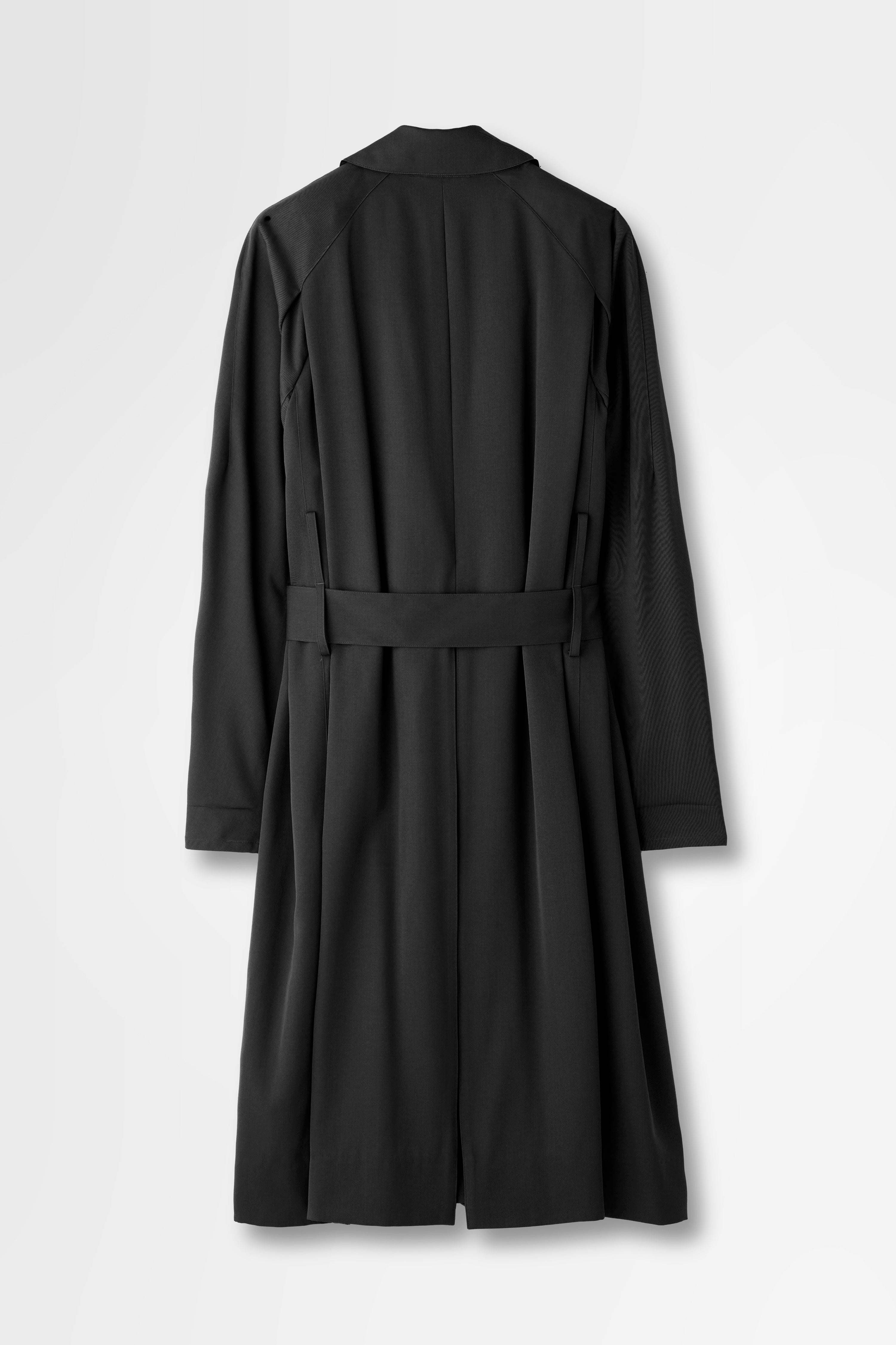Wool Gabardine Trench Coat in Black – OVERCOAT