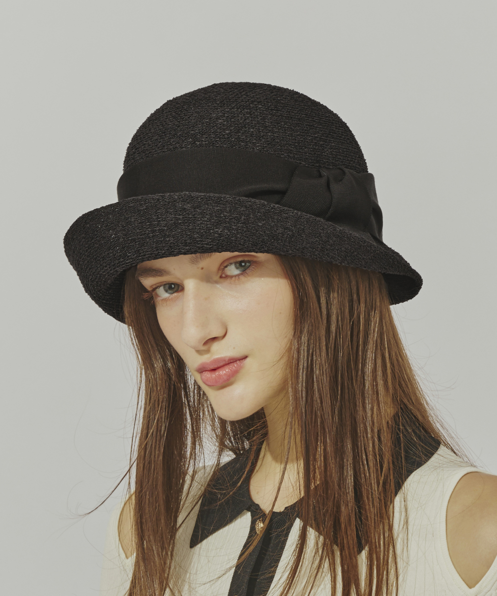 Chapeau d' O Washi Tuck Ribbon Breton | 59cm(59) BLACK (01