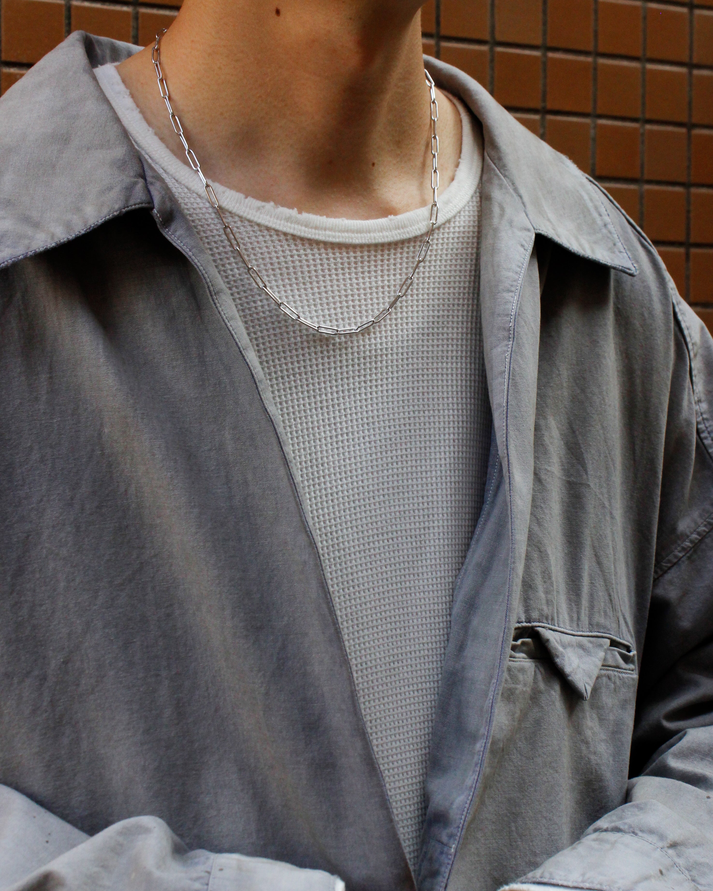ANCELLM】AGING CHAMBRAY LONG SHIRT - DUSKY PURPLE