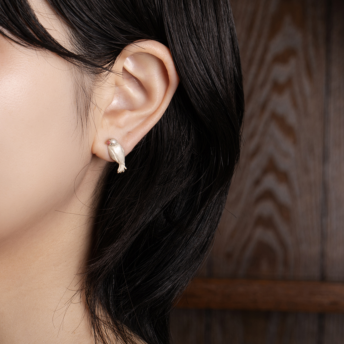 おしゃべり文鳥ピアス / Chatting java sparrows｜Palnart Poc STORE