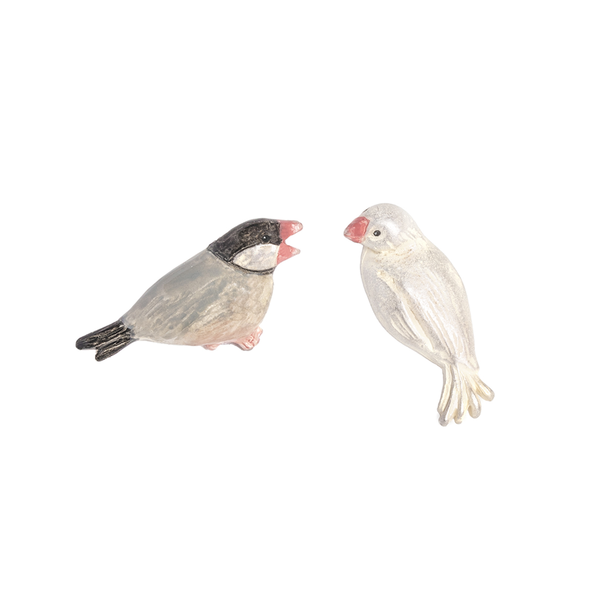 おしゃべり文鳥ピアス / Chatting java sparrows｜Palnart Poc STORE