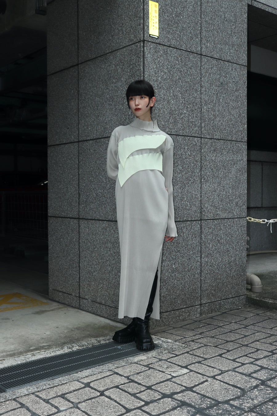 kotohayokozawa(コトハヨコザワ)のTODO WAVE LONG-SLEEVE DRESS HIGH