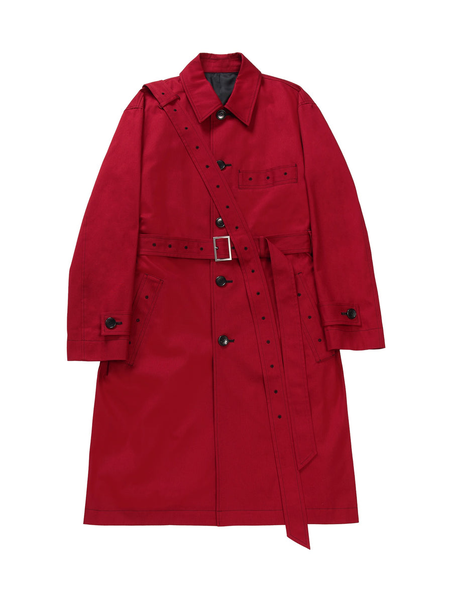 YUKI HASHIMOTO(ユウキハシモト)のBELTED TRENCH COAT REDの通販