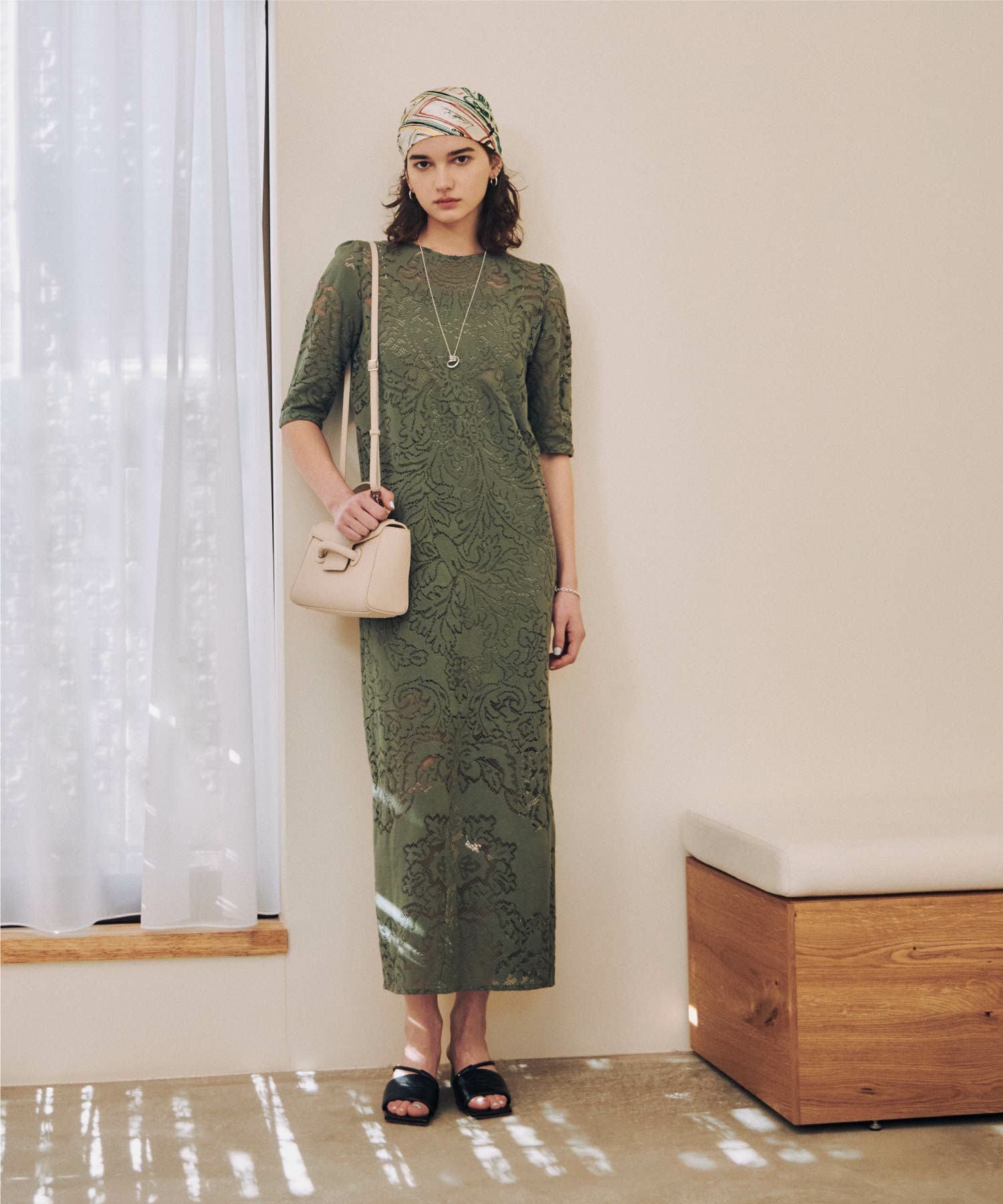 AMERI(アメリ)】PARIGOT別注 JACQUARD RUSSELL LACE DRESS｜PARIGOT