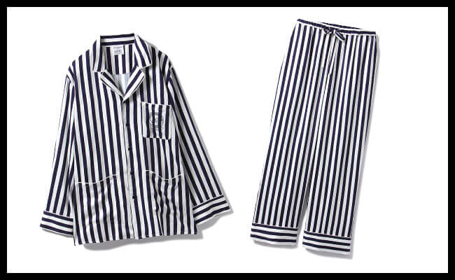 シ*ロ様 ジェラートピケ フード付きストライプルームウェア