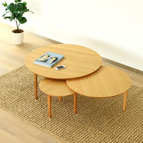 バルーン スライドテーブル3枚 (ホワイトオーク) | 高野木工(TAKANO