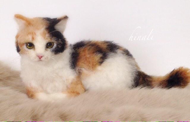 羊毛三毛猫 #羊毛 #羊毛フェルト #猫 #猫部 #クラフト #ハンドメイド