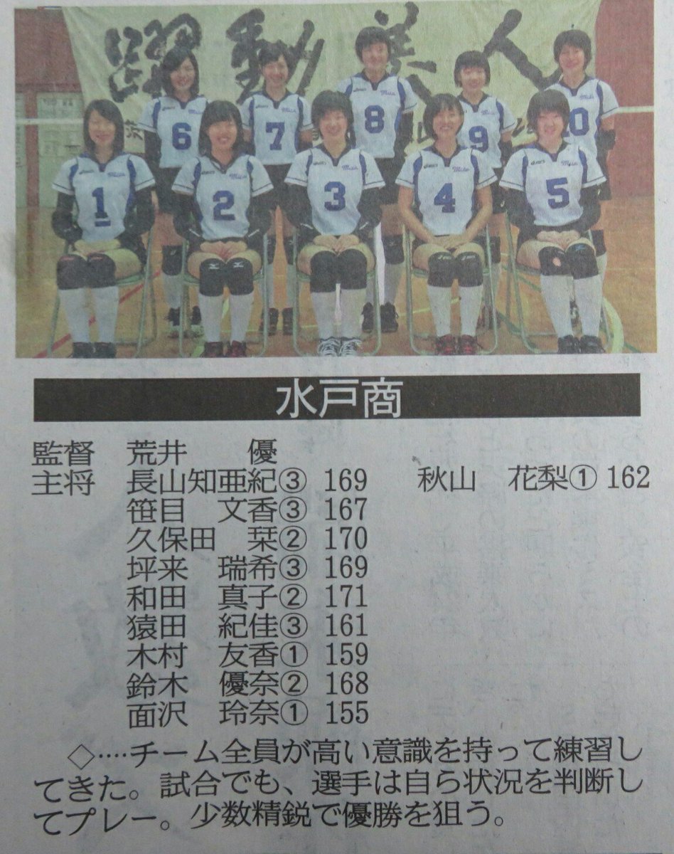 春高バレー茨城県予選》 チーム紹介【女子】 県立水戸商業高等学校