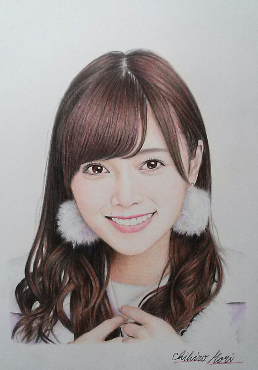 描いた色鉛筆画です。 乃木坂46の、白石麻衣さん。 色鉛筆画です。A4