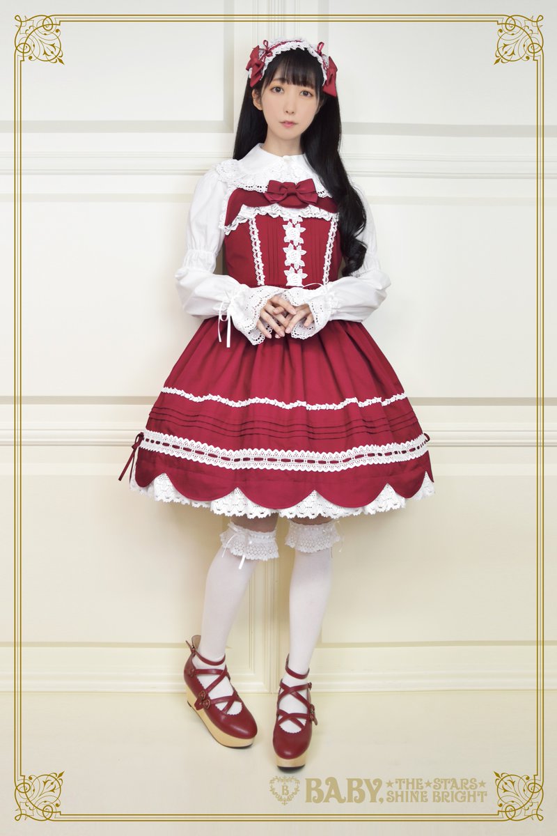 ⭐︎BABY新作情報⭐︎】リボンスカラップジャンパースカート/¥26,180