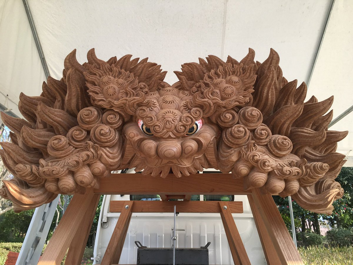 岩田町の獅子噛です #獅子噛 #獅子 #だんじり #木彫 #木彫刻 #彫刻