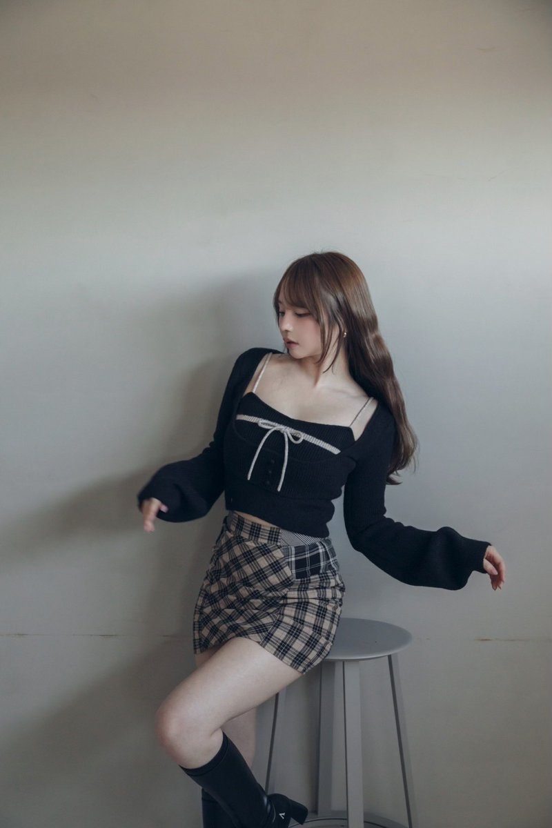 Natalie ribbon set color black/beige ¥14300-tax in ウール混で