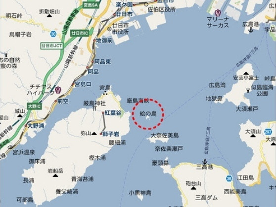 嘗て日本三景宮島の東隣にある無人島 #絵の島 は #ゲンゴロウ島 と呼ば