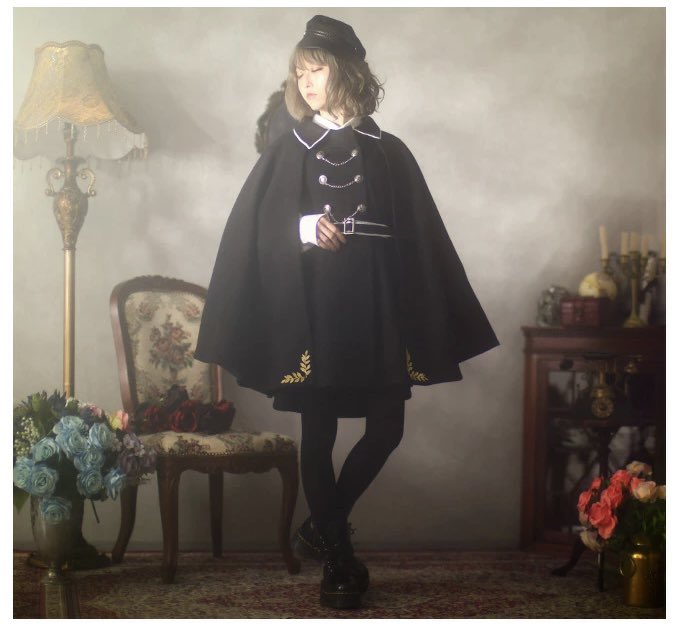 Na+H ポンチョコート ケープ マント コート ナポレオン 軍服風