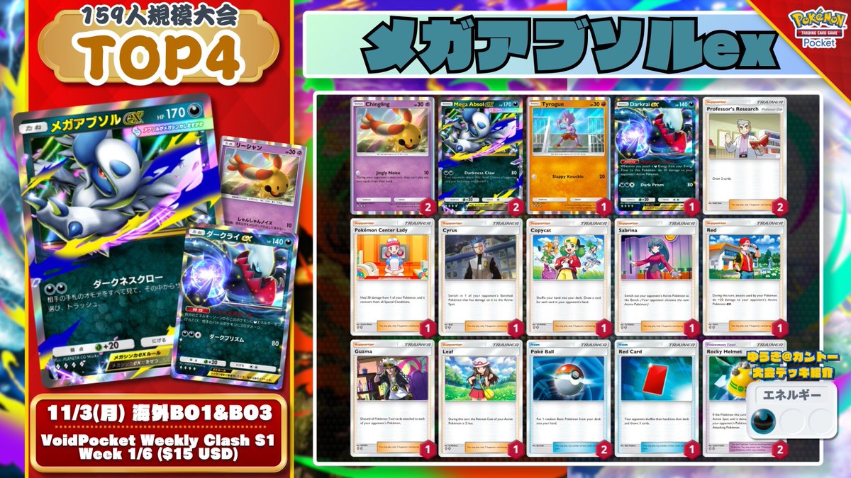 👿『メガアブソルex』大会デッキまとめ オドリドリ採用型が主流ながら