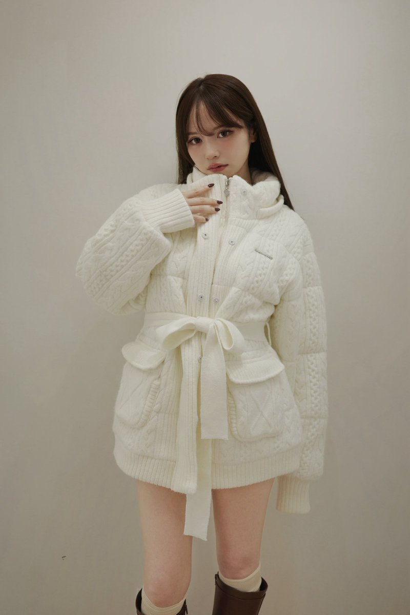 Mary quilting knit shape jacket color gray/ivory/black ¥29700-tax