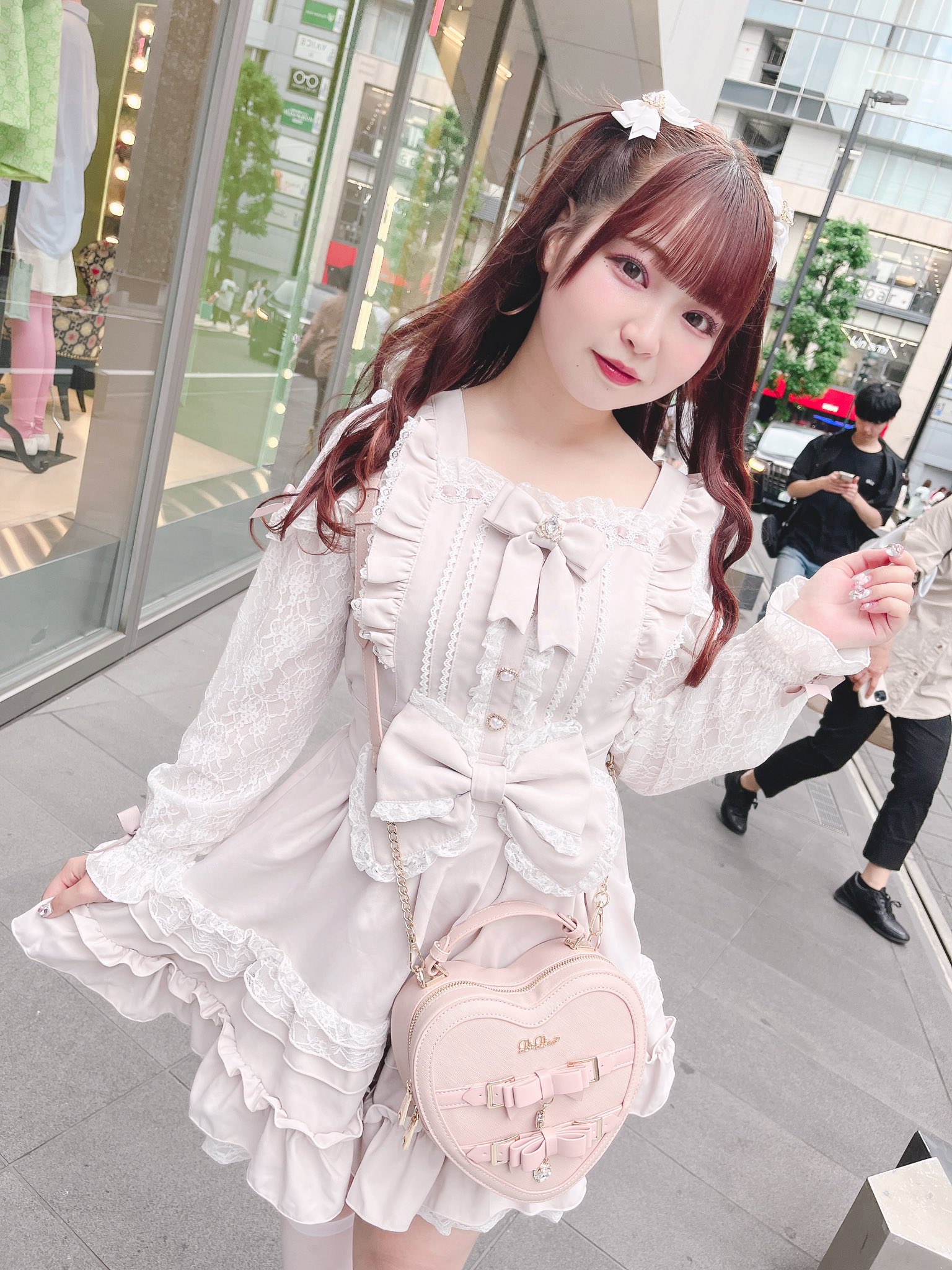 LIZLISA ティアラリボンティアードワンピース ピンク