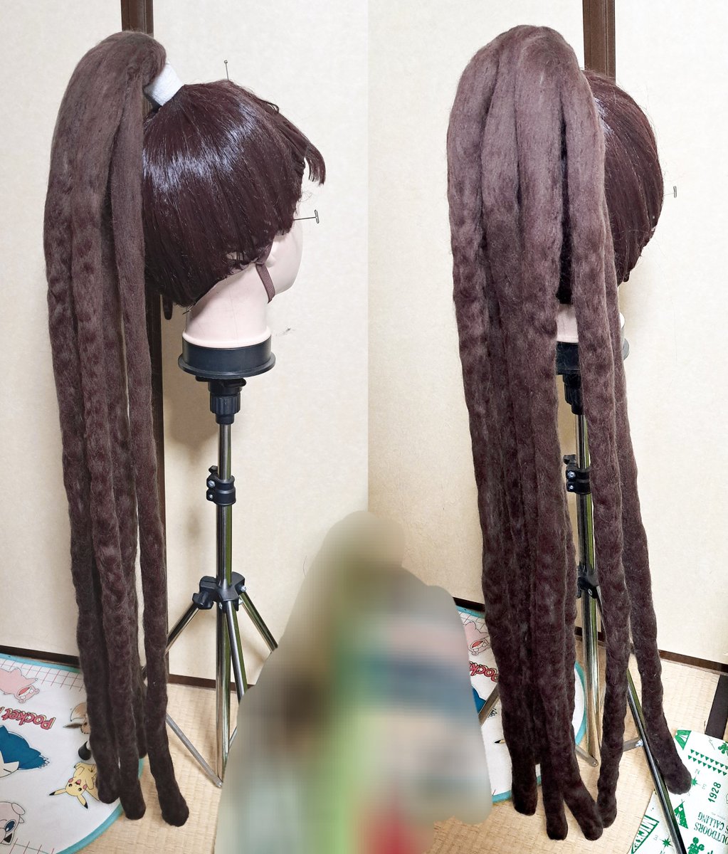 忍🥚 尾浜勘右衛門くんのウィッグ作った🍡 ミディアムウィッグにキルト