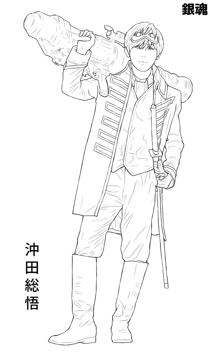 アクスタの画像を眺めていたら線で描き起こしてみたくなって勝手に