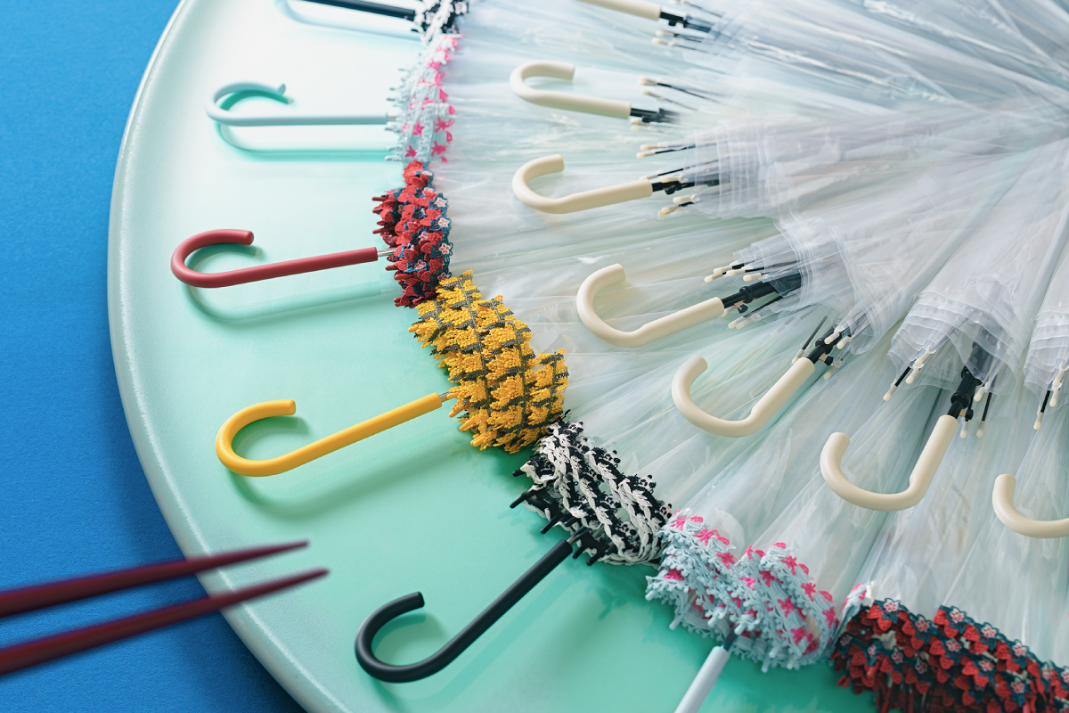 新品　近沢レース　ハッピーレースアンブレラ/ミモザブーケ