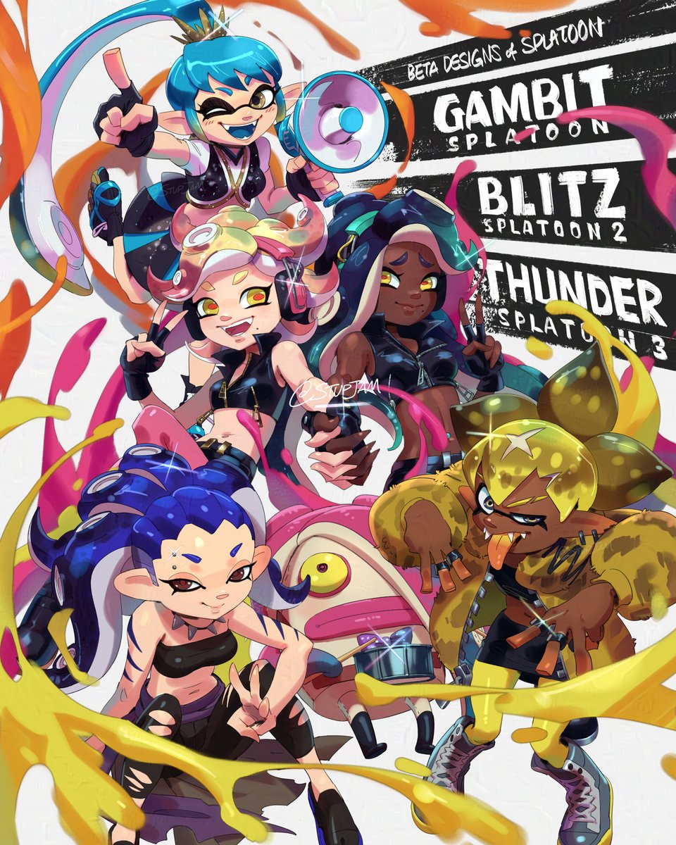 idols from another timeline [beta splatoon art] happy 10th