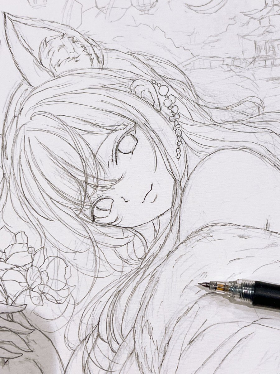 wip🖊️ 描きたい絵がありすぎてもっと絵を描く時間がほしい #イラスト