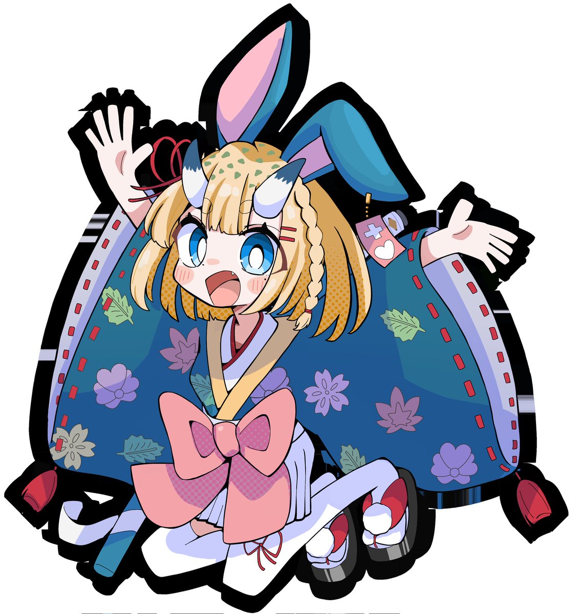 こちら妖怪EXPOのグッズ用に使った鬼イラストです！↓はおさん作です