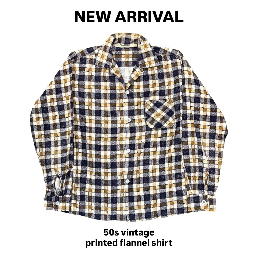👨🏻‍🚀 ⭐︎new arrival⭐︎ ⚫︎50s vintage printed flannel shirt