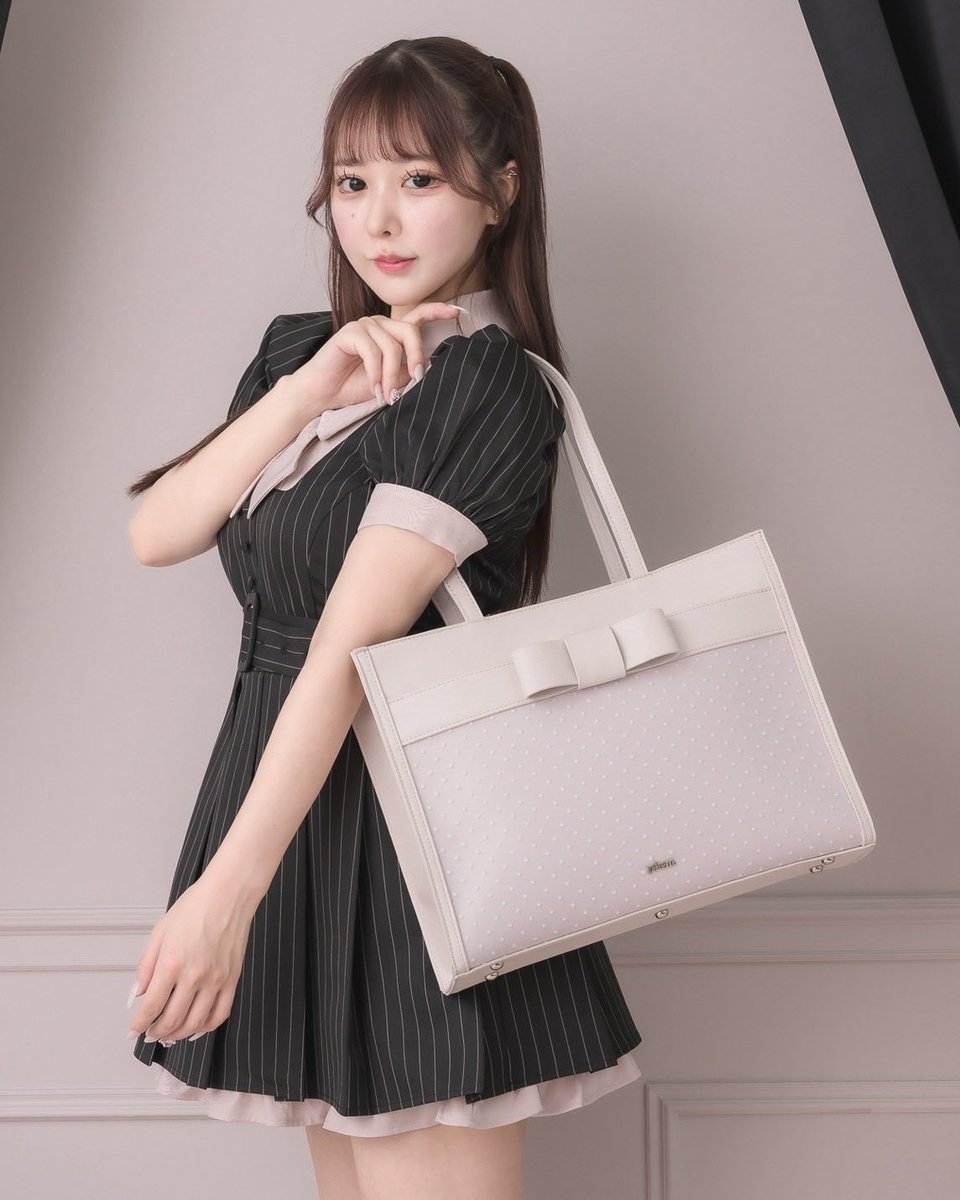 pium Spring Collection 🎀／ ♡フロントリボンドットチュールトート