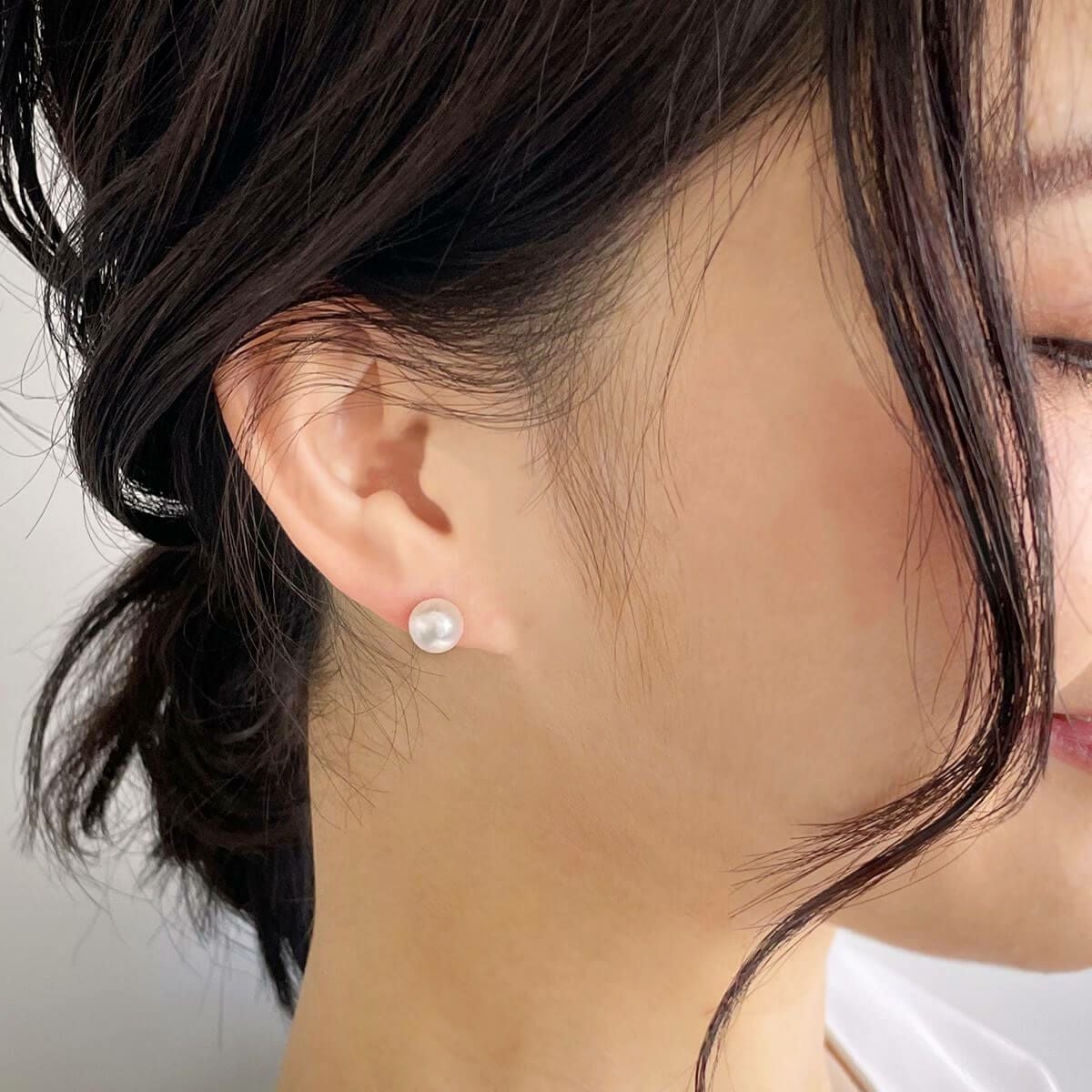 WEB限定】あこや真珠 スタッドピアス 8.0-8.5mm K14WG/K18YG | あこや