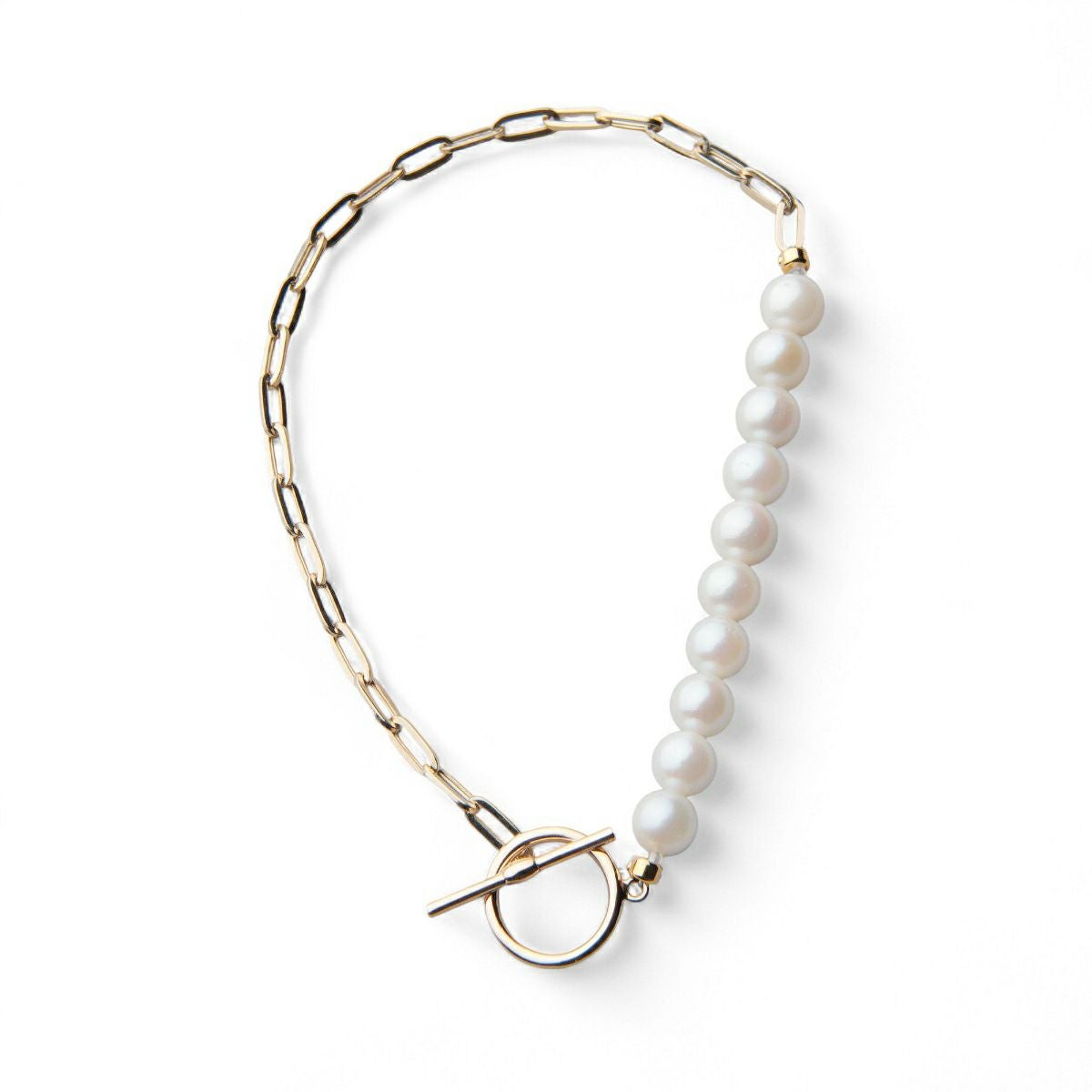 Supple あこや真珠 チェーンブレスレット 5.5-6.0mm K10YG