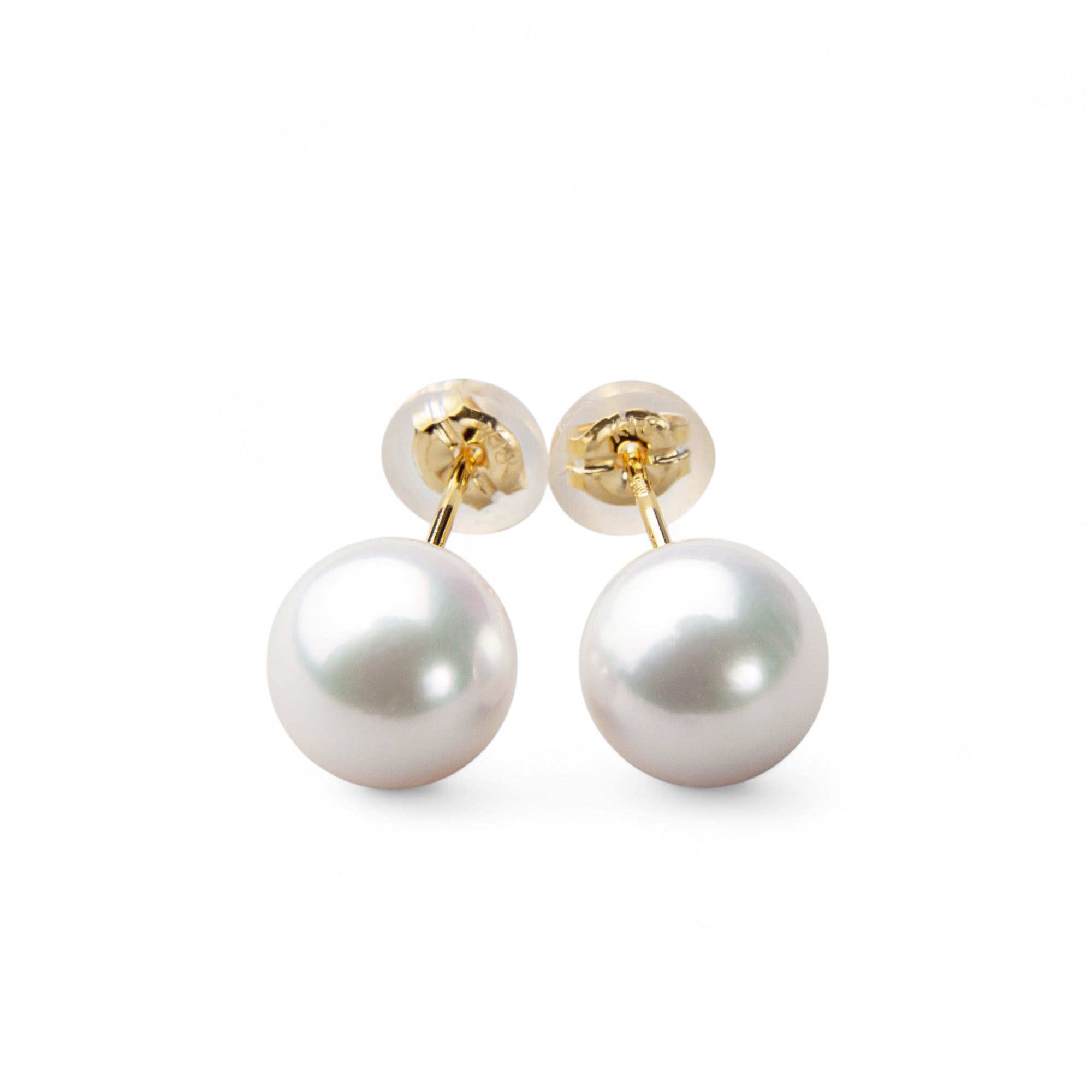 オーロラ花珠真珠 ピアス7.5-8.0mm K18YG | 花珠真珠ピアス・イヤリング