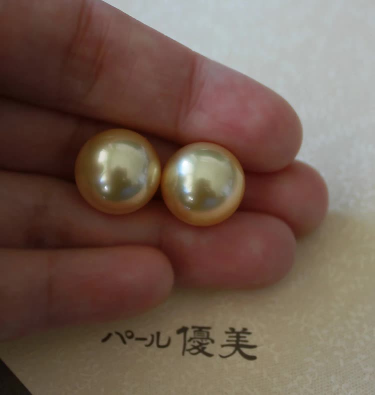 南洋真珠 ナチュラルゴールド 13mm】【真珠】【白蝶真珠ゴールド