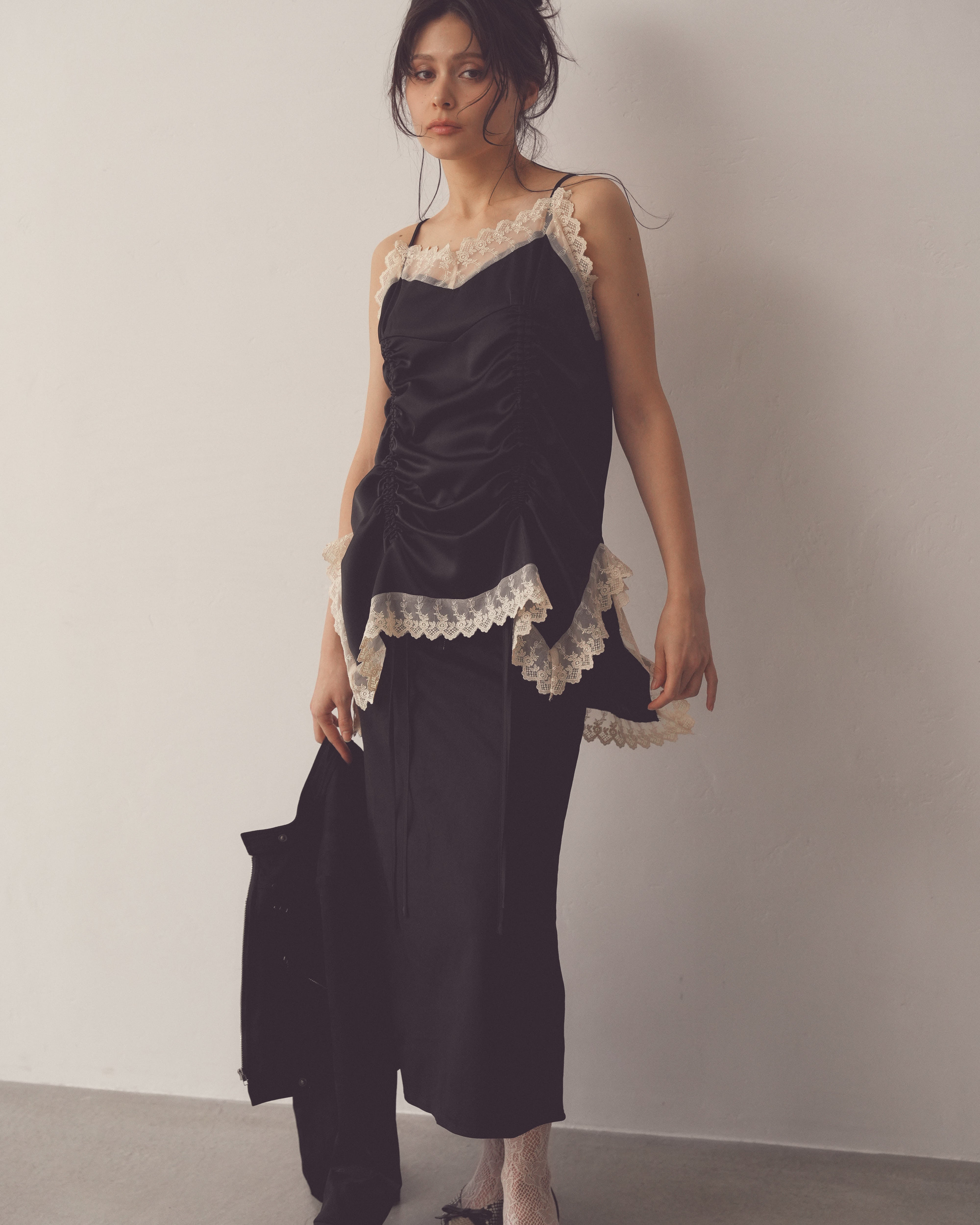 satin gather mini op｜PELLICULE | ぺリキュール