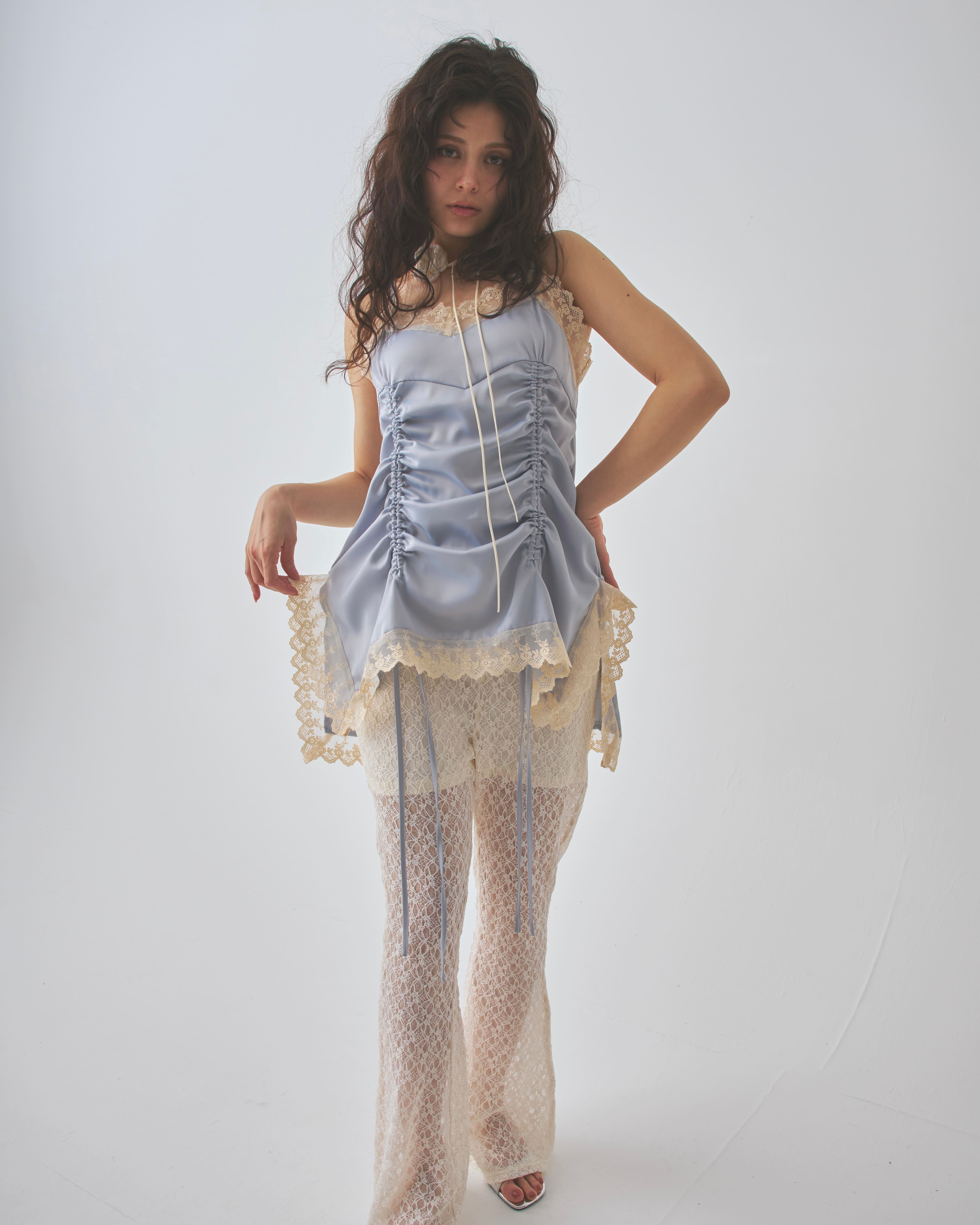 satin gather mini op｜PELLICULE | ぺリキュール