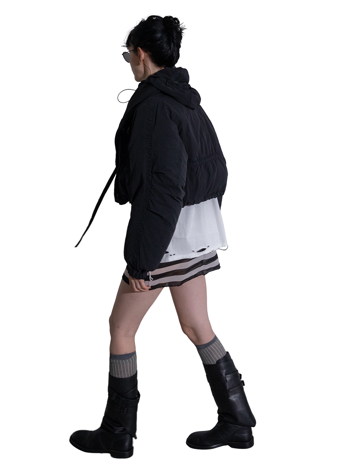 String Multiple Mini Down Jacket/Black｜PERVERZE | パーバーズの