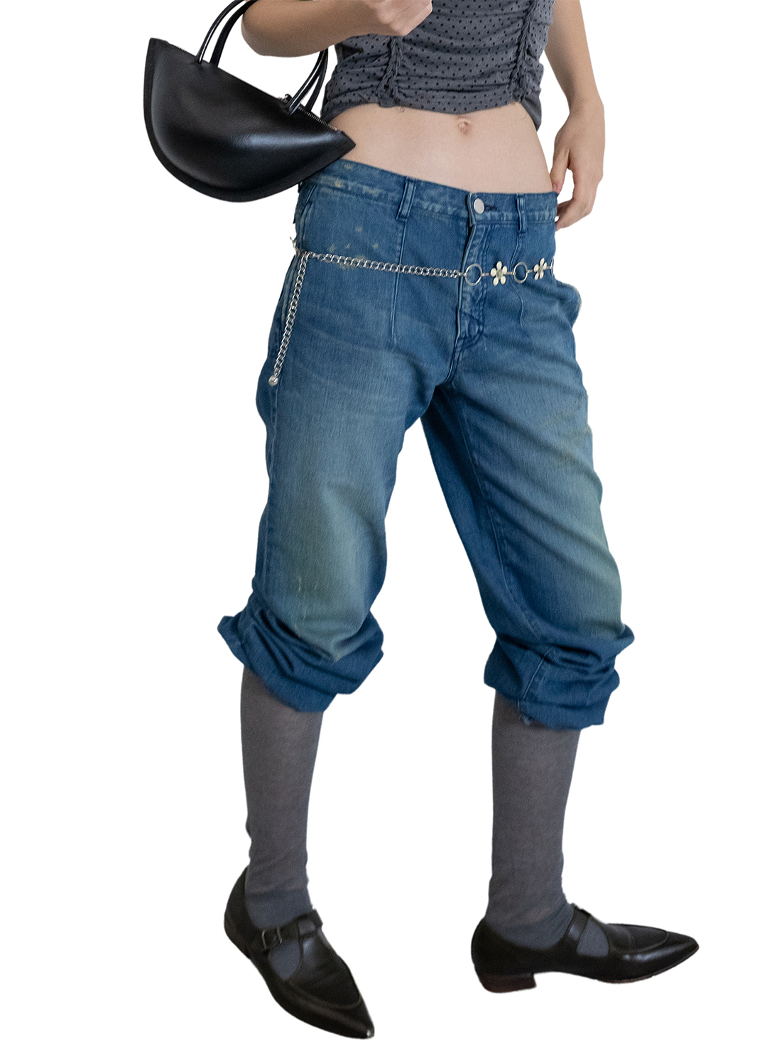 Cropped Hoodie Knit Top/Black｜PERVERZE | パーバーズの公式