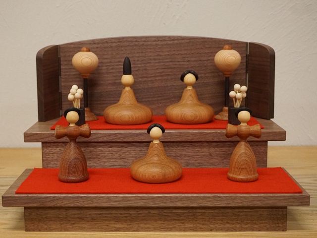 限定品【1837】三浦木地/ひな人形/2段カリン ペロル