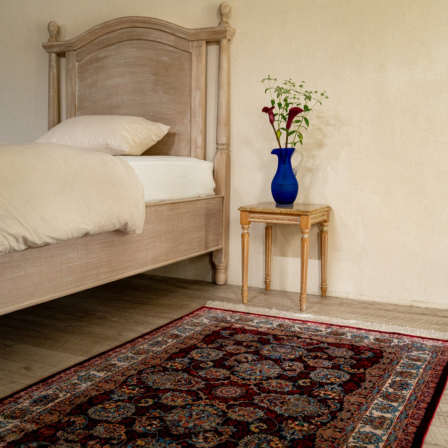 ペルシャ絨毯（機械＆手織り） バンブーシルク ラグサイズ (100×150cm