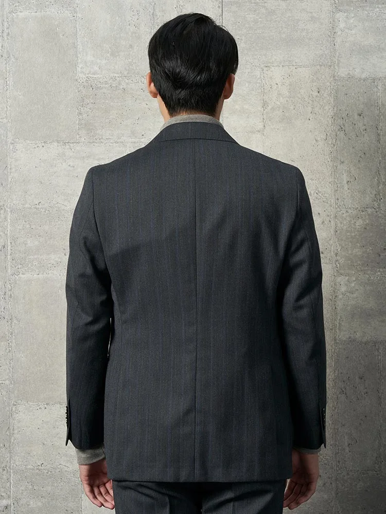 TRANS CONTINENTS セットアップジャケット ストライプ グレー | P.S.FA