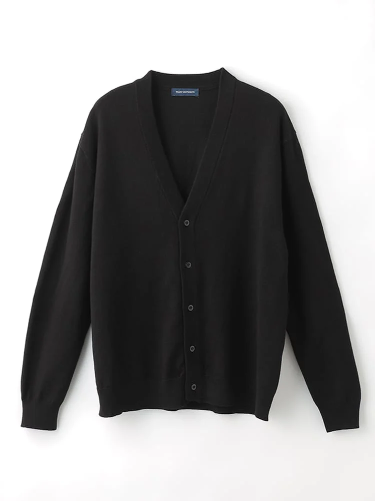 ブラック TRANS CONTINENTS BIZニット Vネックカーディガン ブラック