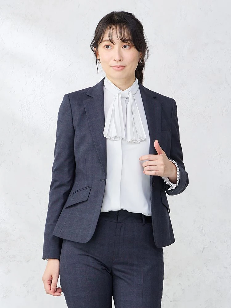 M．グレー デレガントスーツ ジャケット グレンチェック柄 グレー