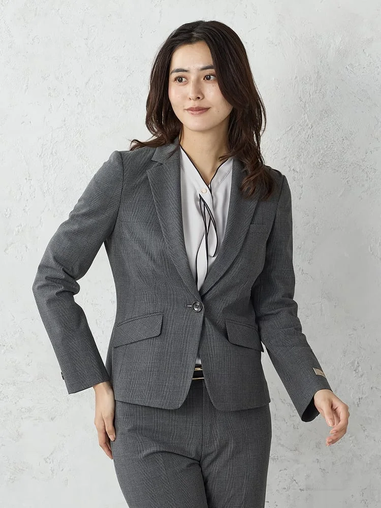 M．グレー デレガントスーツ テーラードジャケット グレンチェック