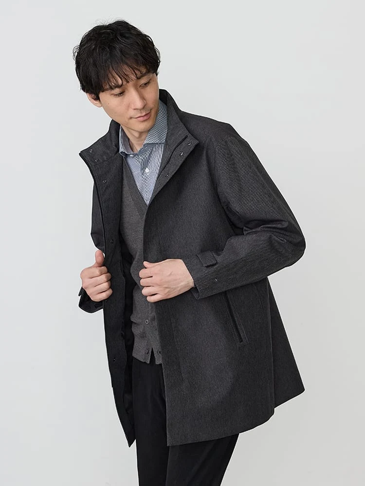 ブラック 【撥水/防風】オールウェザーテックス スタンドコート